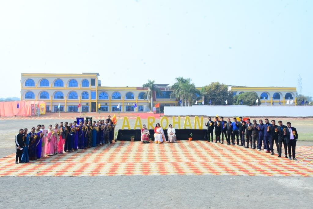 The Kids Garden School community in front of the campus, Shivpuri